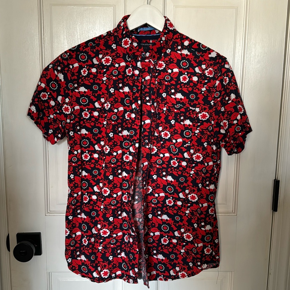 Denim & Flower button up